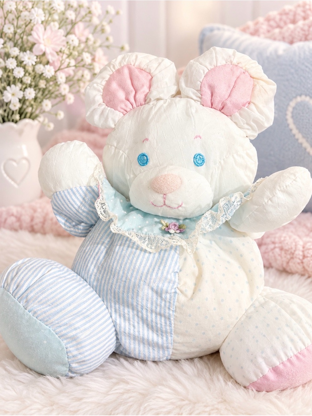 Fisher Price vintage Puffalump baby mouse stuffed/ plush toy